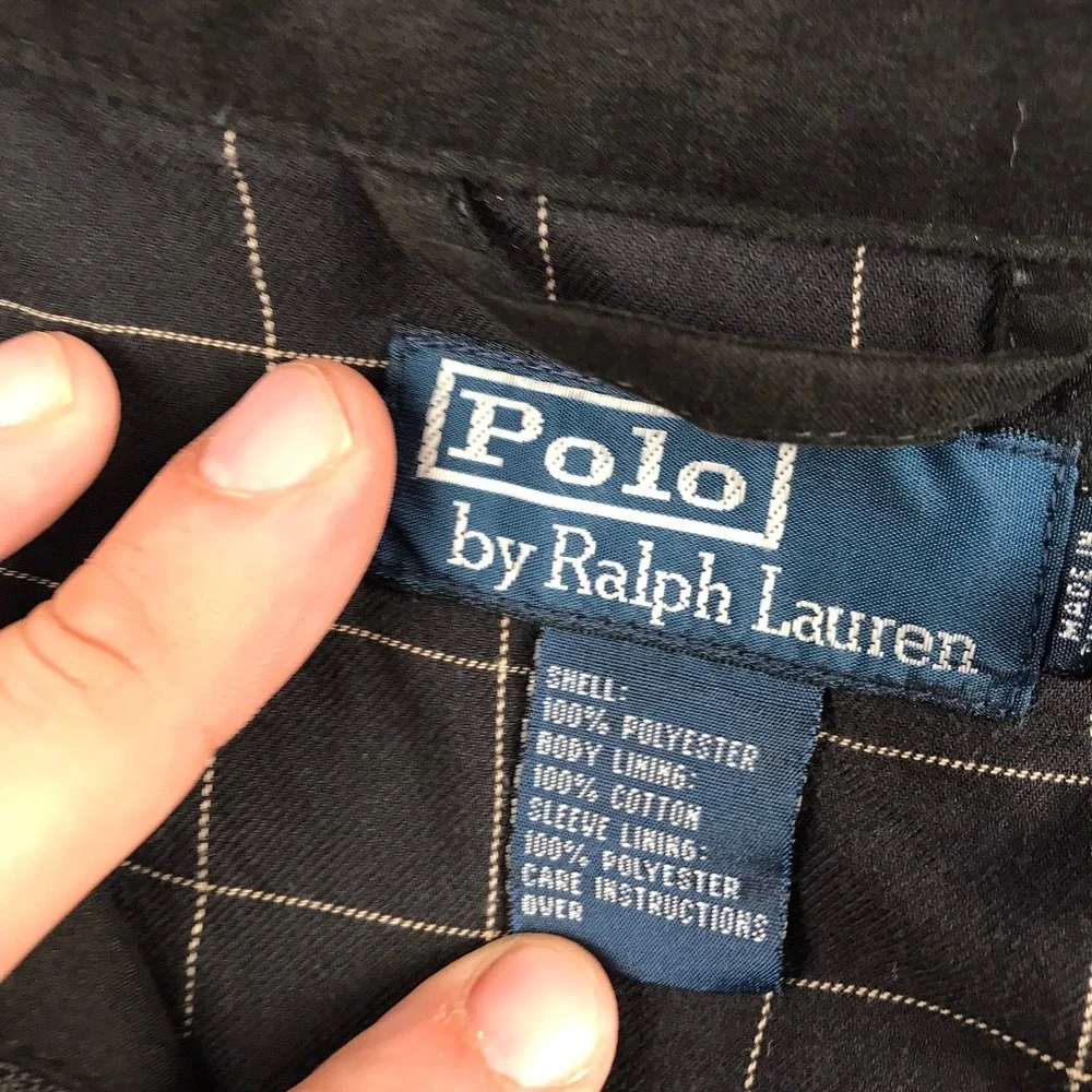 Polo Ralph Lauren Harrington Jacket Men L Black Full Zip Embroidered Pony Logo